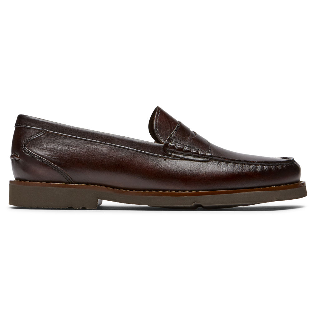 Rockport Mens Loafers Dark Brown - Modern Prep Penny - UK 819-IJBQGS